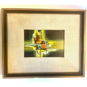Dorothy Archer Acrylic Painting "The Colour Grinder" Framed Vintage Abstract Art